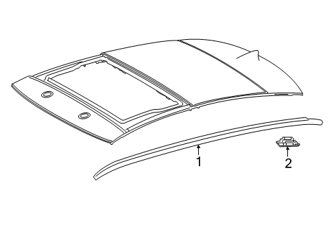 2019 Lexus ES300h Exterior Trim - Roof MOULDING, Roof Side Diagram for 75555-33100-A0