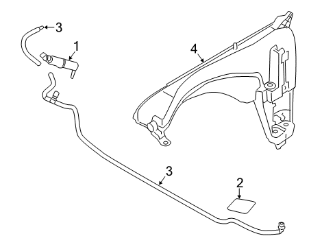 2017 BMW X4 Washer Components Hose Line, Headlight Cleaning System Diagram for 61677357005