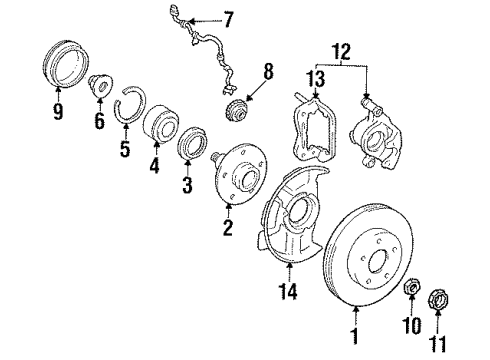 1992 Toyota Previa Front Brakes Caliper Piston Diagram for 47731-28030