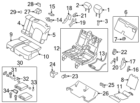 2017 Infiniti QX80 Heated Seats Frame And Power Unit Diagram for 88060-1LB0A
