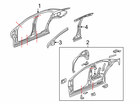 2005 Pontiac G6 Uniside Uniside Assembly Diagram for 25961218