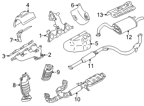 2003 Mitsubishi Galant Exhaust Manifold Exhaust Manifold Diagram for MR597478