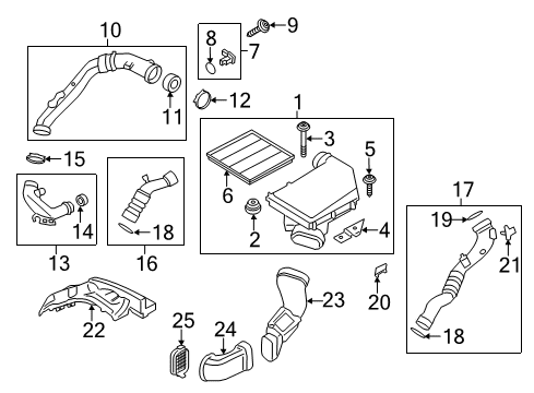 2012 BMW X3 Air Intake Bracket, Charge-Air Ducting Diagram for 13717601877