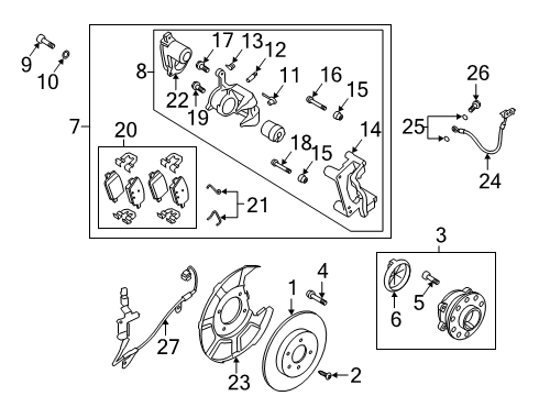 2020 Kia Telluride Rear Brakes CALIPER Kit-RR Brake, RH Diagram for 58311-S9A30