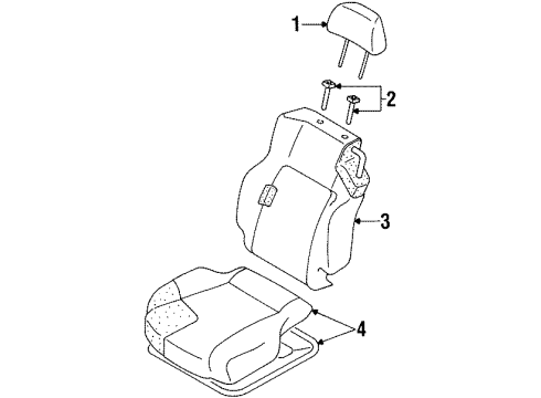 1999 Dodge Avenger Front Seat Components Cushion Front Seat Diagram for MR794381