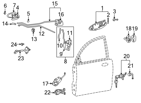 2004 Kia Optima Front Door Checker Assembly-Front D Diagram for 793903D400