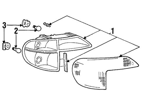 1997 Mercury Mountaineer Bulbs Park & Side Lamp Diagram for F67Z-13200-AA