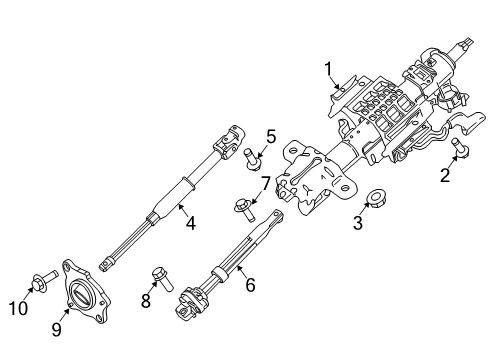 2015 Ford F-250 Super Duty Steering Column & Wheel, Steering Gear & Linkage Steering Column Diagram for CC3Z-3C529-AQ