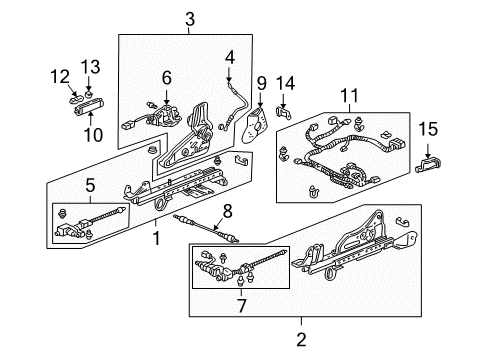 2002 Acura CL Power Seats Adjuster Assembly, Passenger Side Slide (Outer) Diagram for 81260-S3M-A02