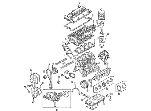 2007 Kia Rio Engine Parts, Mounts, Cylinder Head & Valves, Camshaft & Timing, Oil Pan, Oil Pump, Crankshaft & Bearings, Pistons, Rings & Bearings, Variable Valve Timing Tensioner Assembly-Timing Chain Diagram for 24410-26800