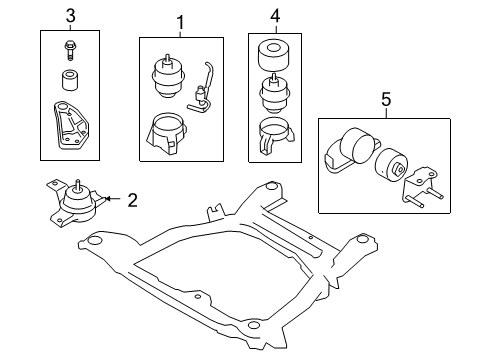 2008 Hyundai Veracruz Engine & Trans Mounting Engine Mounting Bracket Assembly Diagram for 21825-3J000