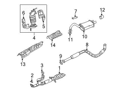 2004 Dodge Stratus Exhaust Components, Exhaust Manifold Front Exhaust Pipe Diagram for MN156193