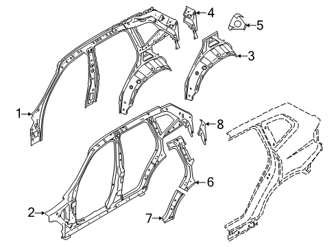 2019 BMW X4 Inner Structure - Quarter Panel WHEEL ARCH OUTER REAR RIGHT Diagram for 41007493982