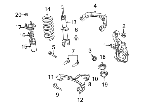 2010 Dodge Dakota Front Suspension Components, Lower Control Arm, Upper Control Arm, Stabilizer Bar Front Coil Spring Diagram for 4670433AA