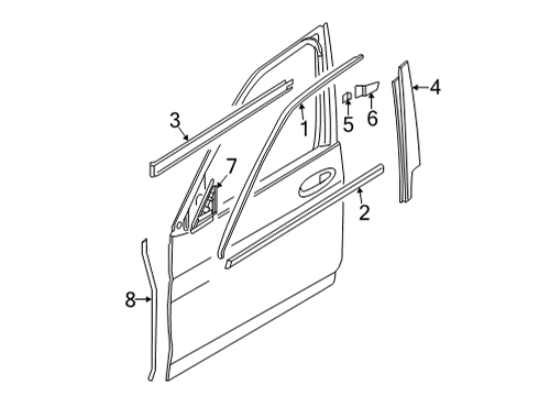 2020 BMW X6 Exterior Trim - Front Door TRIM, WINDOW FRAME, TOP, DOO Diagram for 51337446187