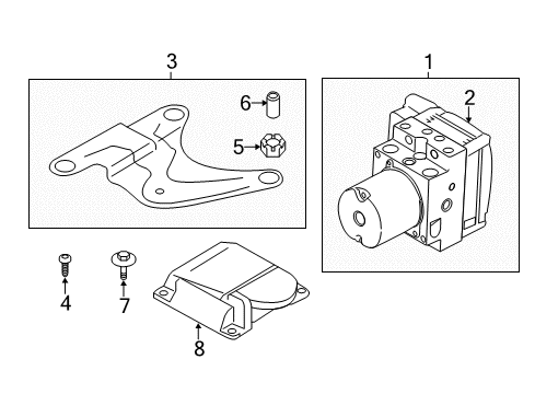 2011 BMW 535i GT xDrive ABS Components Hydro Unit Dxc Diagram for 34516796800