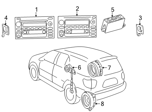 2003 Toyota Sequoia Sound System Front Door Speaker Diagram for 86160-AF030