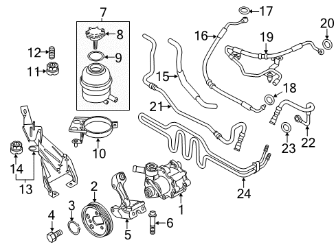 2015 BMW X1 P/S Pump & Hoses, Steering Gear & Linkage Bracket, Power Steering Pump Diagram for 32427603085