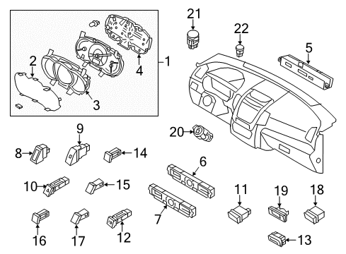 2015 Kia Sorento Cluster & Switches Blaking Cover-Automatic Light Diagram for 951003K600