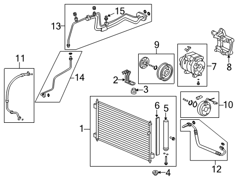 2010 Acura ZDX Air Conditioner Pipe Assembly B, Aircon Diagram for 80322-SZN-305
