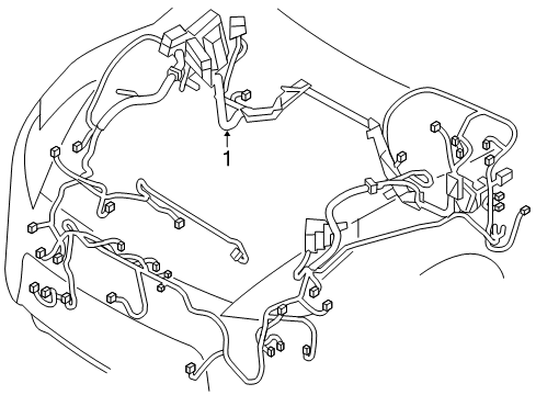 2012 Nissan 370Z Wiring Harness Harness Assy-Engine Room Diagram for 24012-1TG5A