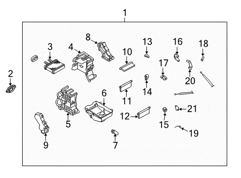 2002 Nissan Sentra HVAC Case Heating Unit Assy-Front Diagram for 27110-5M060