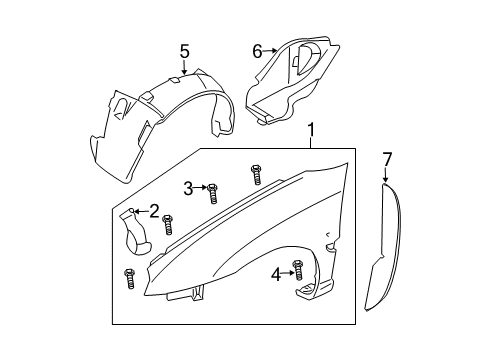 2001 Dodge Neon Fender & Components Shield-Accessory Drive Diagram for 5008389AC