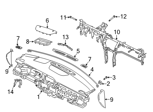 2022 Hyundai Palisade Cluster & Switches, Instrument Panel Bolt Diagram for 1125408451