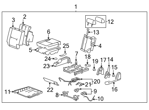 2008 Chevrolet Tahoe Rear Seat Components Pad Asm-Rear Seat #2 Cushion Diagram for 15804535