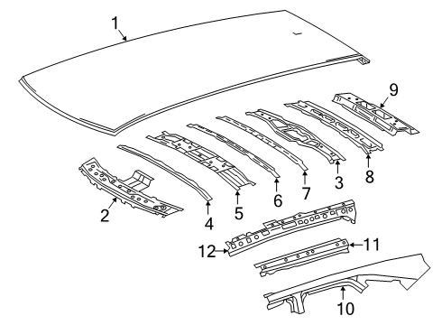 2021 Lexus RX350L Roof & Components Reinforcement Sub-As Diagram for 63103-48060