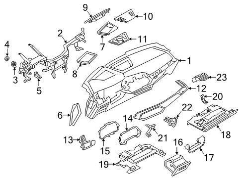 2020 BMW X5 Instrument Panel FRESH AIR GRILLE, LEFT Diagram for 64229399467