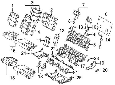 2013 Dodge Durango Rear Seat Components Second Row Armrest Diagram for 1WH02DX9AA
