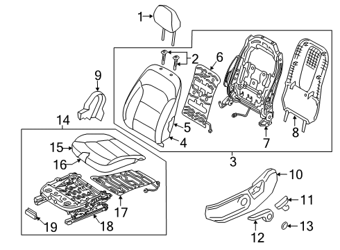 2020 Hyundai Elantra Power Seats Shield Cover-Front Seat, LH Diagram for 88191-F3000-TRY