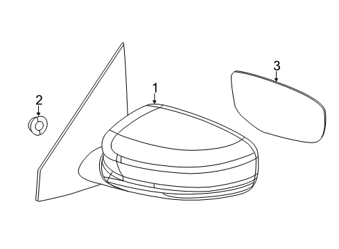 2015 Dodge Dart Outside Mirrors Outside Rear View Mirror Diagram for 1TA111SCAH