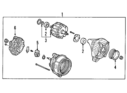 2008 Acura RDX Alternator Alternator Assembly (Csf16) (Denso) Diagram for 31100-RWC-A01