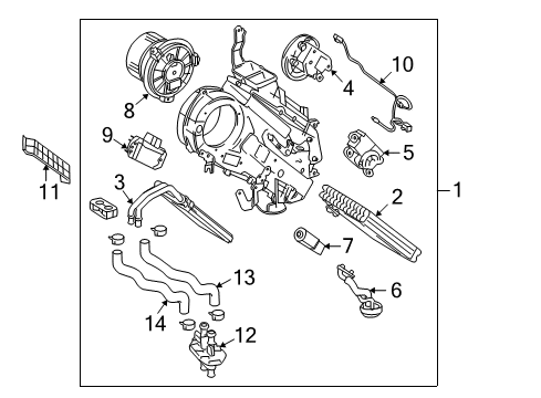 2008 Toyota Sequoia Auxiliary Heater & A/C Heater Core Diagram for 87107-0C060