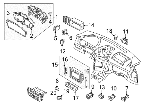 2007 Kia Amanti Heated Seats Cluster Assembly-Instrument Diagram for 940113F000