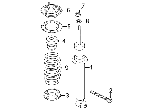 2016 BMW 650i Struts & Components - Rear Rear Spring Strut Diagram for 33526789611