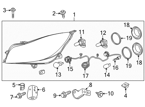 2013 Buick Regal Headlamps Headlamp Bulb Diagram for 13503383