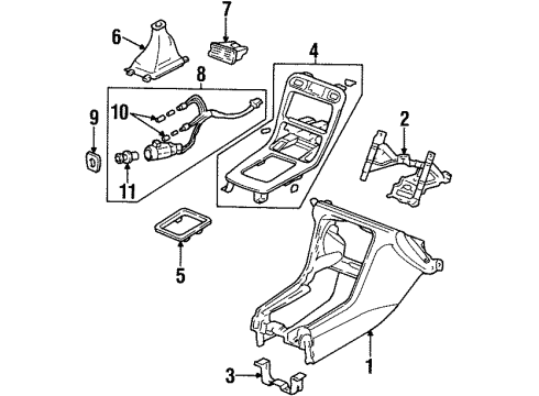 1998 Acura CL Front Console Panel, Console (Wood Grain) Diagram for 77297-SY8-A10ZA