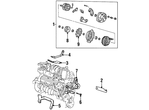 1997 Buick LeSabre Alternator Brace-Generator Diagram for 24503633