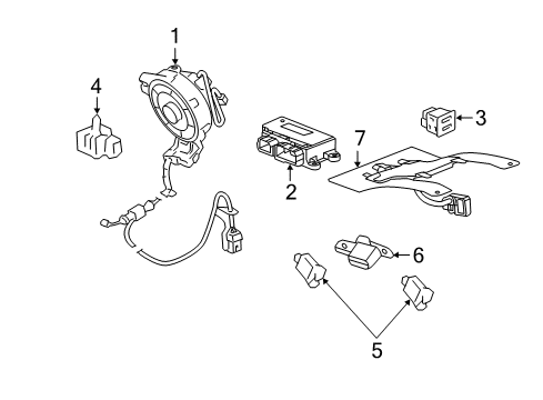 2019 GMC Sierra 1500 Air Bag Components Driver Air Bag Diagram for 84750517