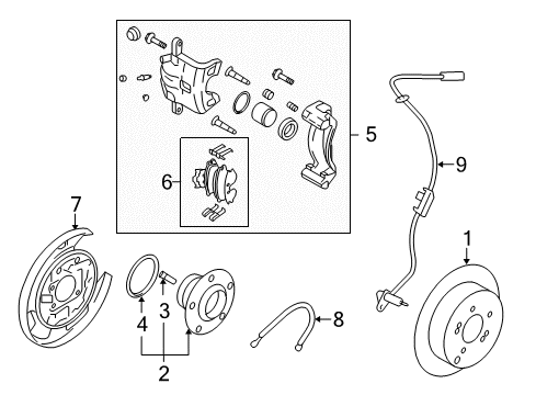 2007 Hyundai Tucson Brake Components Tone Wheel-Rear Diagram for 52714-2E000