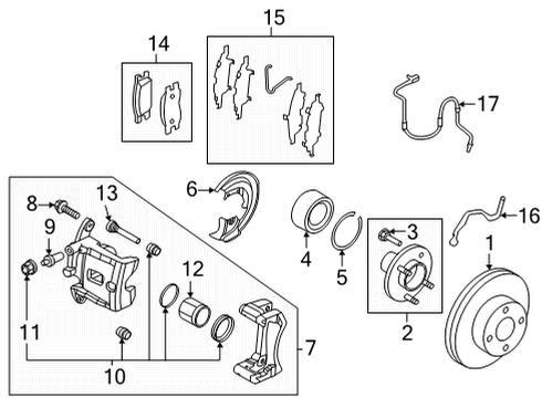 2020 Nissan Versa Anti-Lock Brakes Disc Brake Kit Diagram for D1080-5RB0B