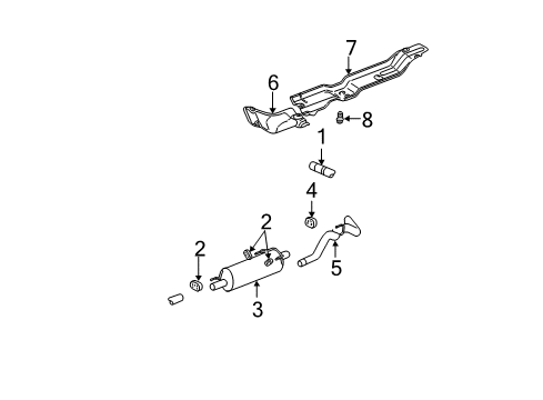 2003 Dodge Ram 1500 Exhaust Components Tail Pipe Diagram for 52110200AB