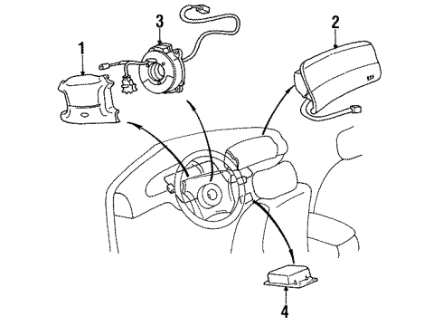 1995 Hyundai Sonata Air Bag Components Module Assembly-Steering Wheel Air Bag Diagram for 56900-34010-AQ