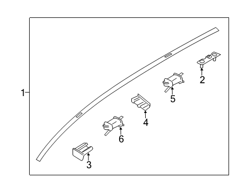 2015 Hyundai Elantra GT Exterior Trim - Roof Garnish Assembly-Roof Side, RH Diagram for 87261-A5000