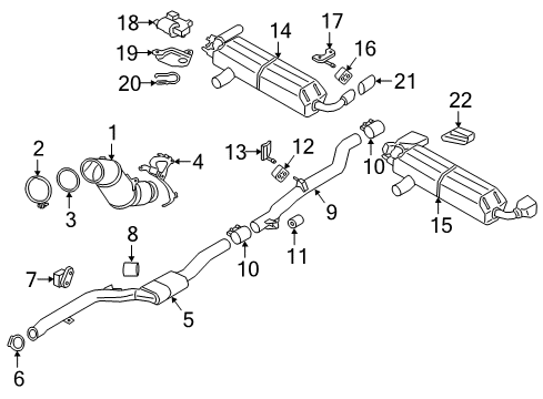 2019 BMW 530i Exhaust Components Rear Exhaust Flap Muffler Diagram for 18308652317