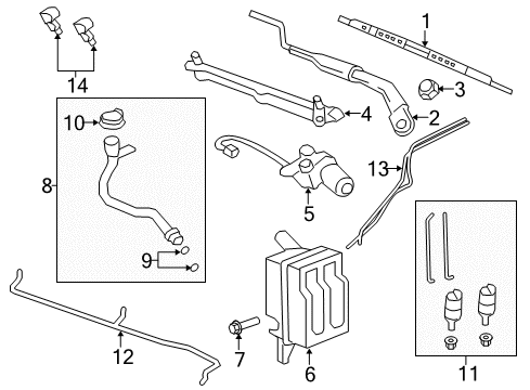 2015 Chevrolet Captiva Sport Windshield - Wiper & Washer Components Washer Hose Diagram for 96673299