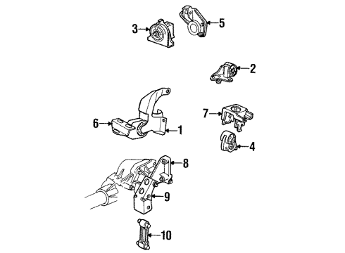 2000 Dodge Grand Caravan Engine & Trans Mounting Bracket-Engine Mount Diagram for 4861481AA